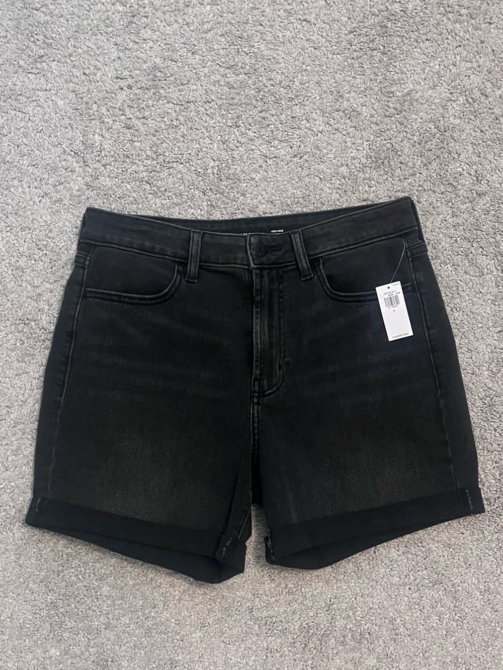Old Navy Black High-Rise Rolled Hem Jean Shorts